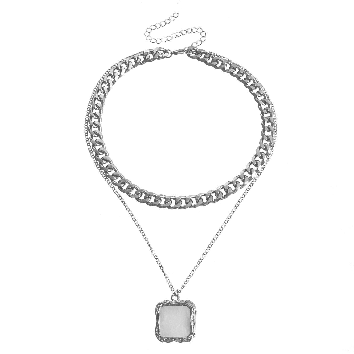 Double Layer White Shell Necklace Fashion Personality Metal