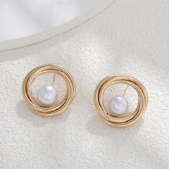 Exaggerated Large Pearl Earrings Female Special-interest Design