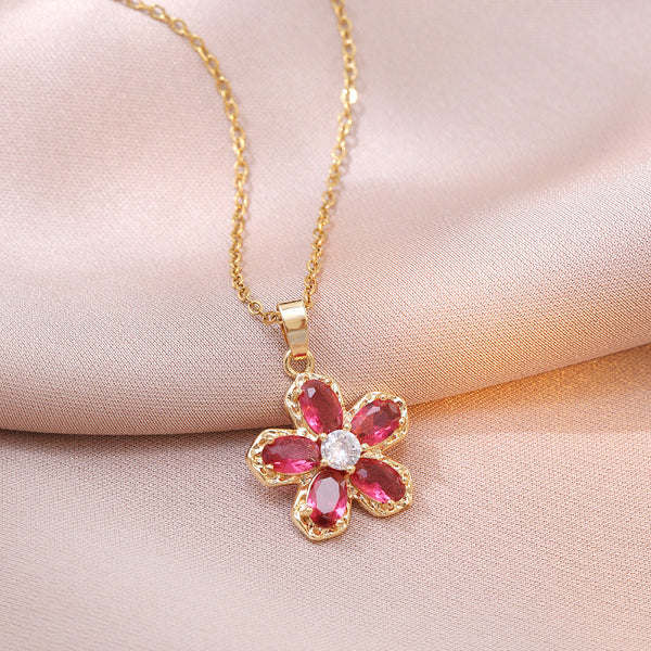 Flower Niche Design Pendant Elegant Necklace