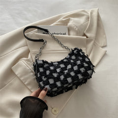 Women's Versatile Lattice Casual Shoulder Bag