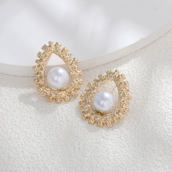 Exaggerated Large Pearl Earrings Female Special-interest Design