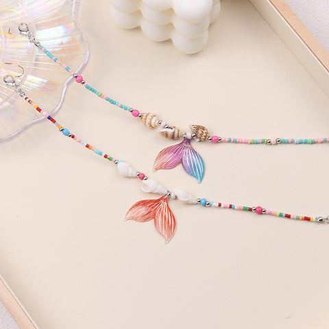 Beach Color Conch Fishtail Fashion Anklet