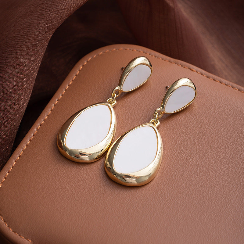 Light Luxury Abalone Shell Water Drop Dangle Earrings
