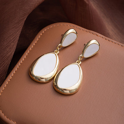Light Luxury Abalone Shell Water Drop Dangle Earrings
