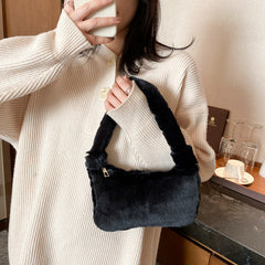 Autumn And Winter Furry Shoulder Underarm Small Bag For Women