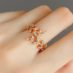 Leaf Ring Women's Stylish Adjustable Ring