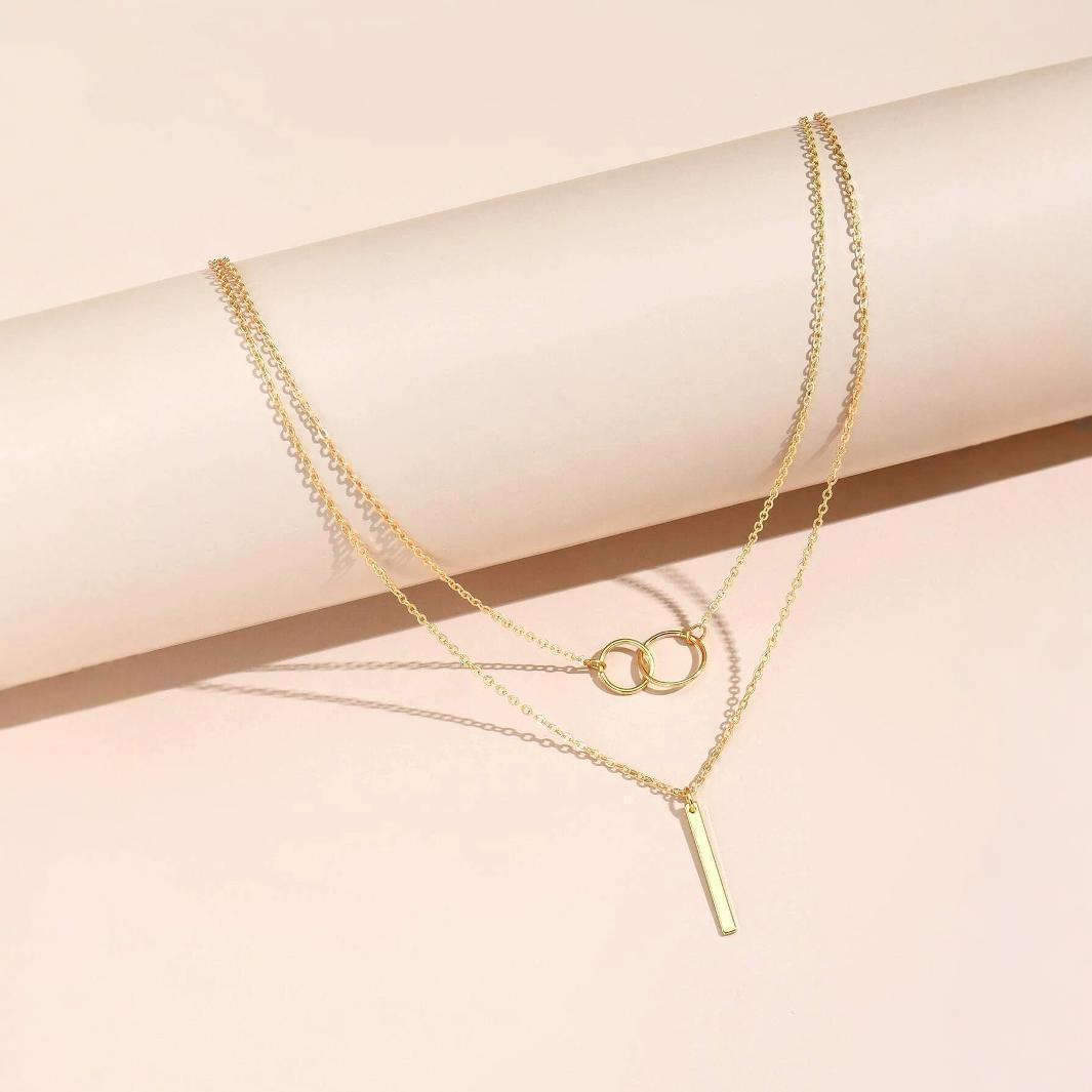 Fashion Bar Rod Ring Necklace