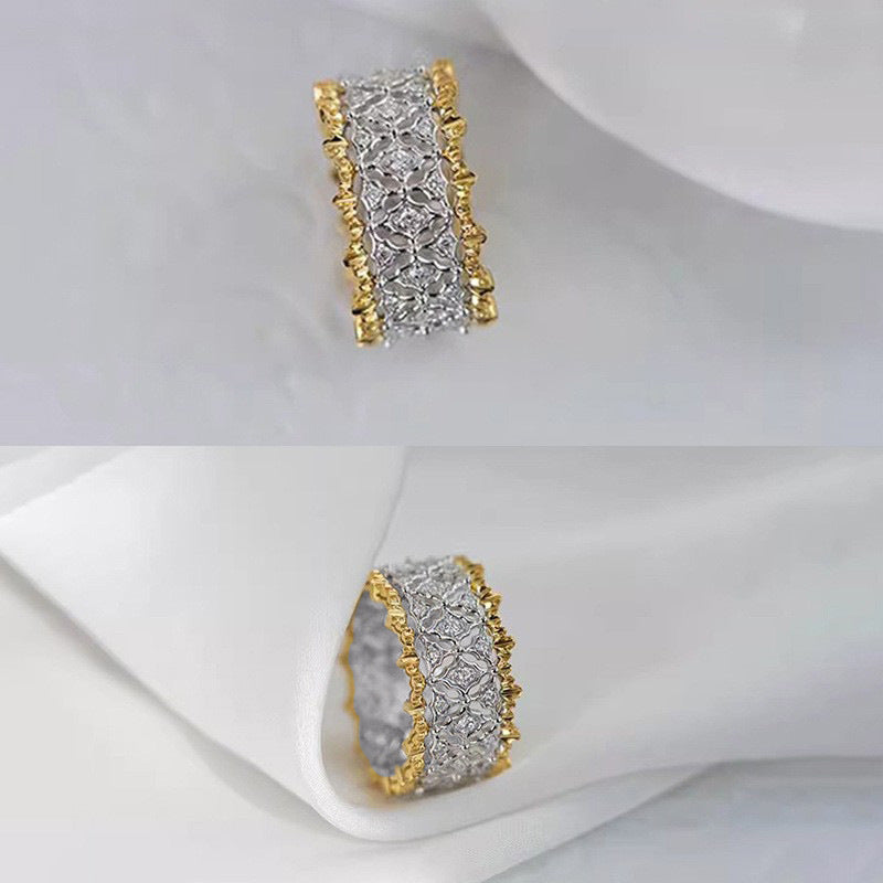 Hollow Color Zircon Affordable Luxury Fashion High-grade Ring Female