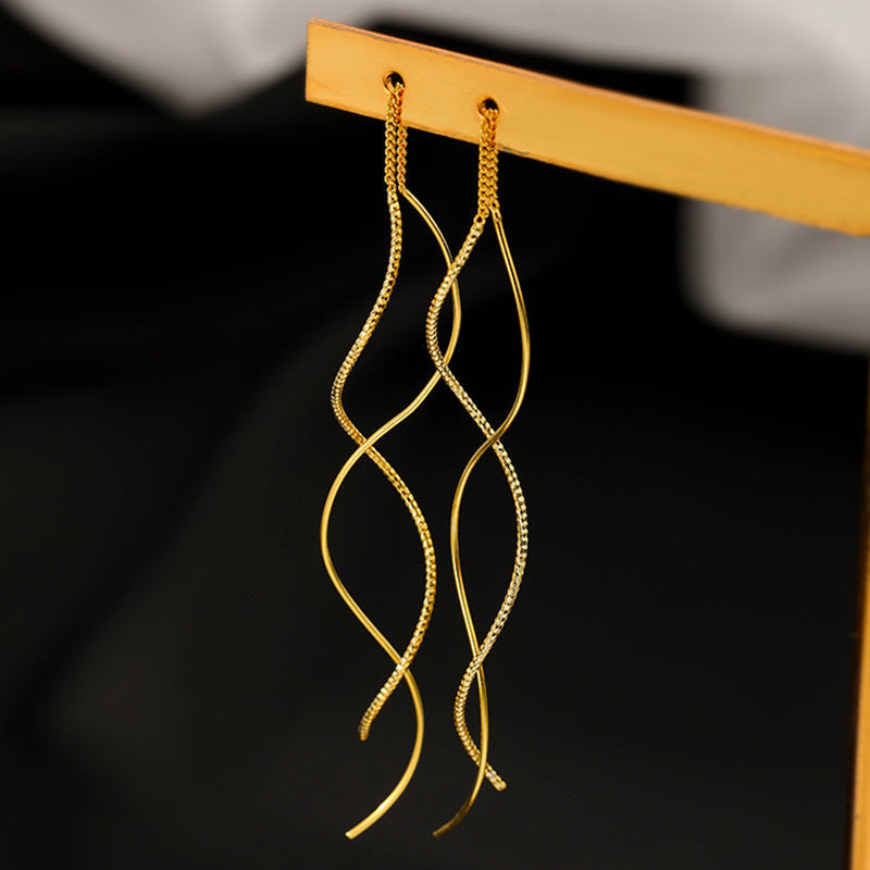 Wave Earrings Women's Fashion Minority Design Simple