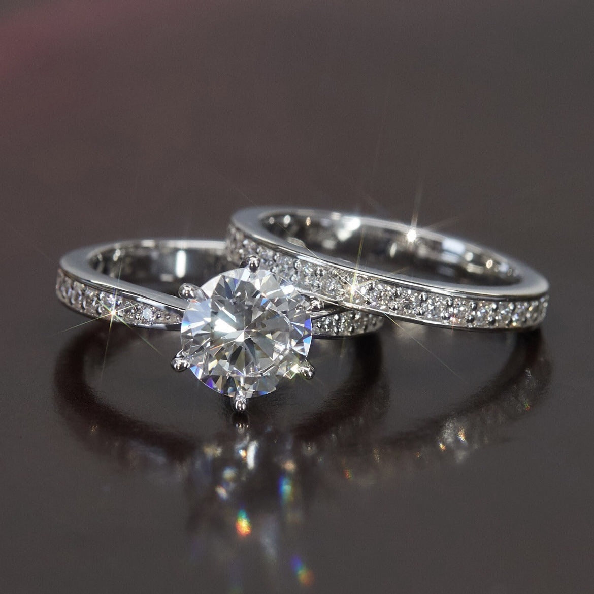 European And American Fashion Women's Ring Alloy Inlaid Zircon