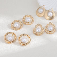 Exaggerated Large Pearl Earrings Female Special-interest Design