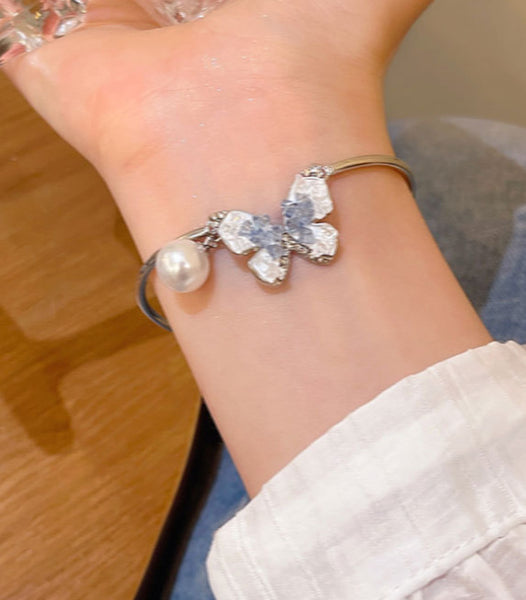 Female Casual Gradient Blue Gravel Butterfly Bracelet