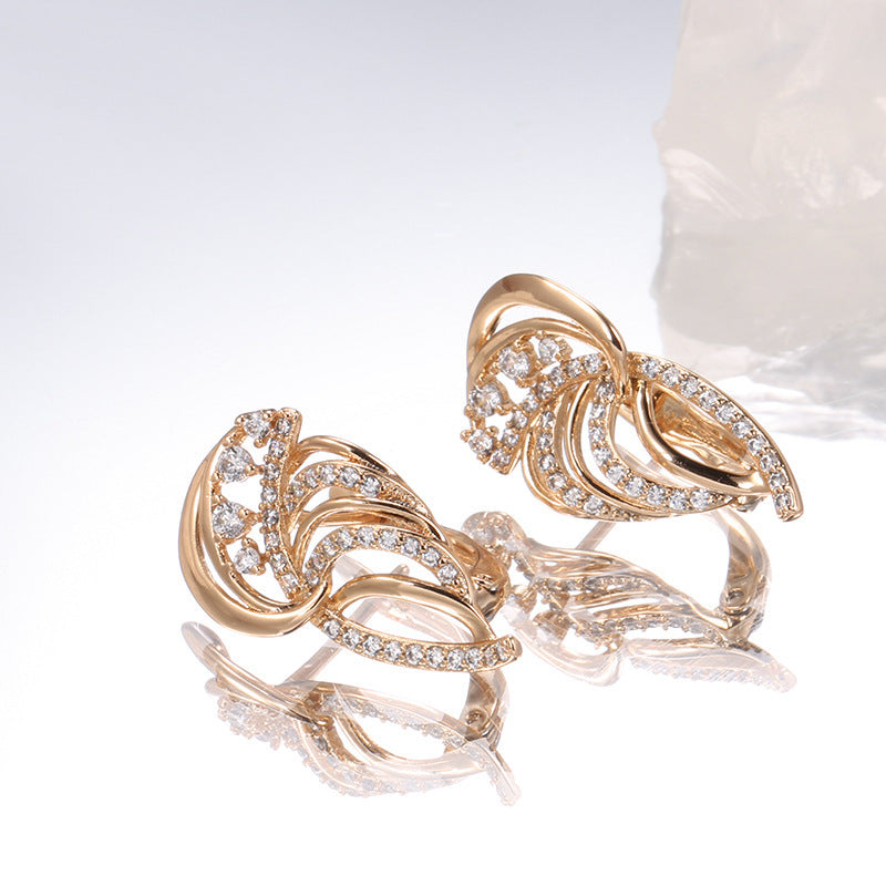 Popular Elegant Wings Micro Inlaid Zircon Ear Clip Female