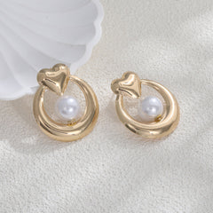 Exaggerated Large Pearl Earrings Female Special-interest Design