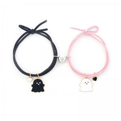 European And American Black And White Ghost Pendant Bracelet Two Pieces