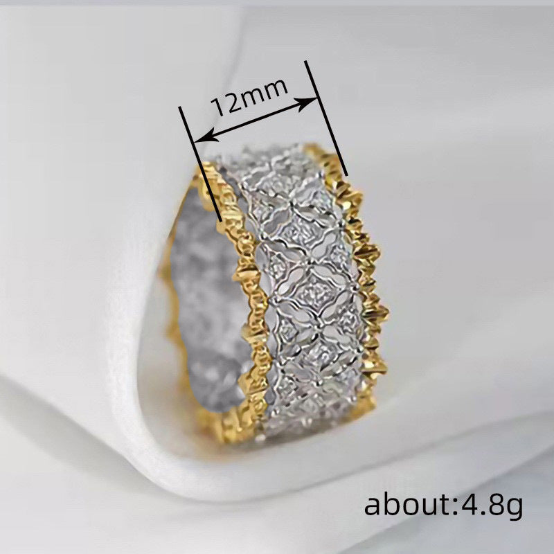 Hollow Color Zircon Affordable Luxury Fashion High-grade Ring Female
