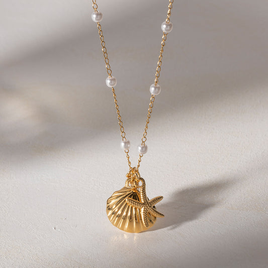 Fashionable All-match Starfish Shell Necklace