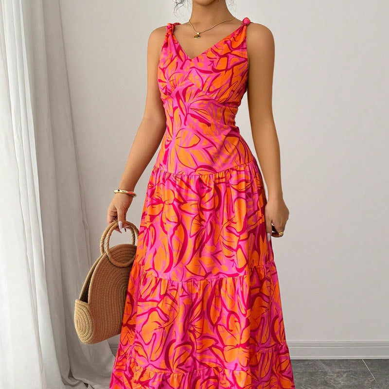 Casual Pattern Mid-length Dress