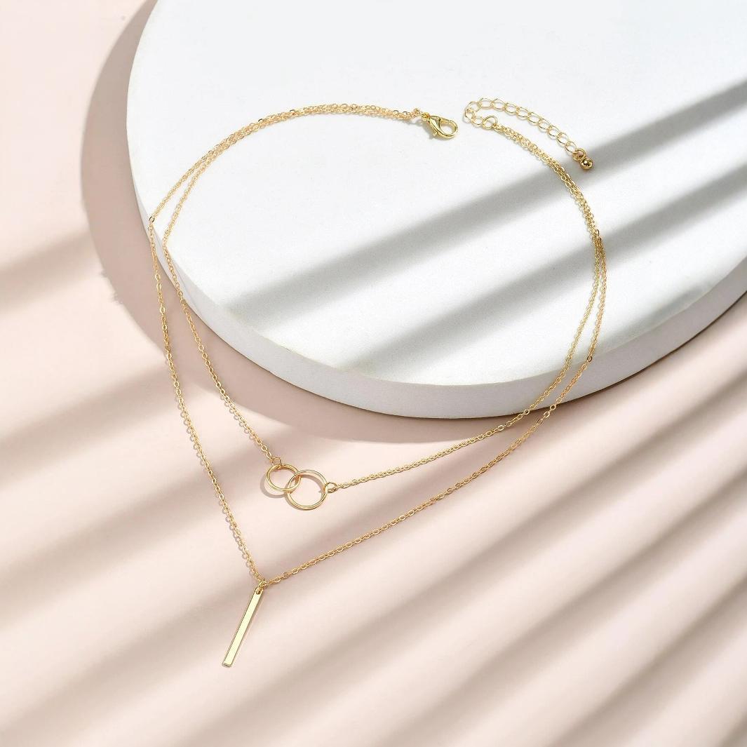 Fashion Bar Rod Ring Necklace