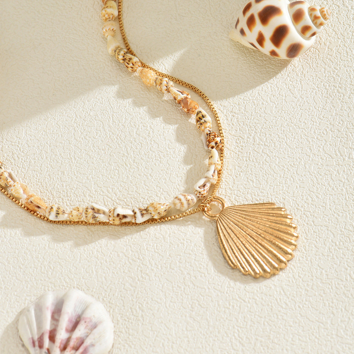 Simple Metal Shell Pendant Temperament Wild Design Conch Clavicle Chain