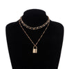 Vintage Chain Lock Pendant Necklace For Women